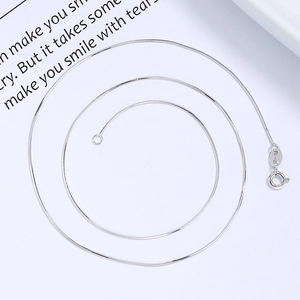 Minimalistische Halskette aus 925 Sterling Silber, achteckige Schlangenkette, hochglanz