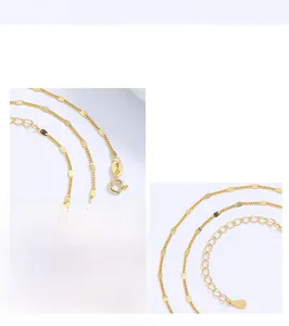 Detailed views of 925 sterling silver chain with lobster clasp and S925 hallmark