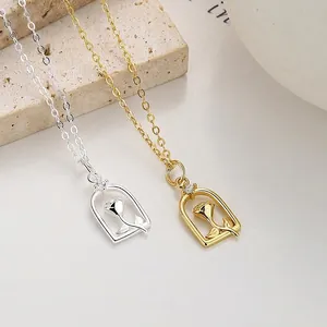 Elegante Collana con Fiore di Rosa in Argento Sterling 925 per Donna Pendente Romantico a Campana con Strass Intarsiati Gioielli
