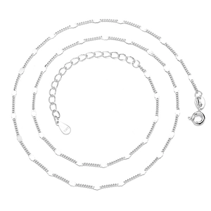 Minimalist S925 sterling silver chain necklace with bead details and lobster clasp