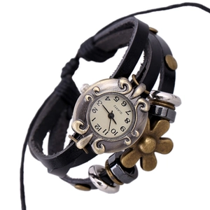 Vintage Handmade Multi-layer Top Layer Cowhide Leather Bracelet Watch For Men Women Bohemian Punk Style Quartz Analog Wristwatch