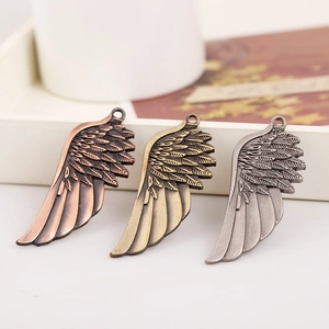 Vintage Alloy Angel Wing Pendants DIY Jewelry Making Supplies Antique Bronze Silver Copper Feather Wings Charms For Necklace