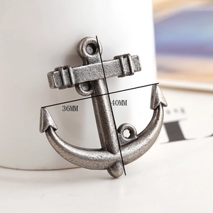 Macro shot of 40x36mm vintage silver alloy anchor pendant for DIY jewelry making