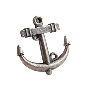 Retro anchor alloy pendant charm 40mm x 36mm for DIY jewelry making in antique silver finish