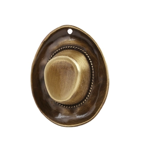 Retro bronze western cowboy hat pendant for DIY jewelry and keychain accessories