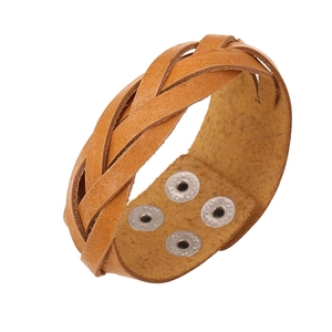 Vintage Cowhide Leather Woven Zodiac Bracelet For Men Women Adjustable Punk Alloy Constellation Charm Bracelet Jewelry