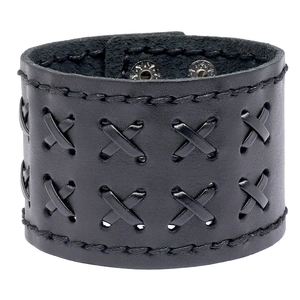 Vintage Handmade Woven Wide Leather Bracelet For Men Punk Rock Cowhide Cuff Bangle With Adjustable Metal Snaps Retro Jewelry