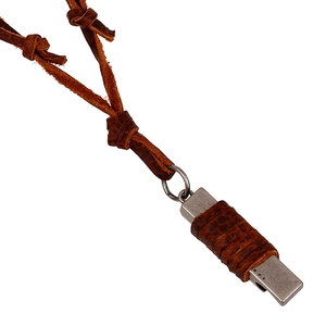Collier Pendentif en Alliage Vintage Punk pour Hommes Femmes Rétro Cordon en Cuir de Vachette Long Style Industriel Bijoux