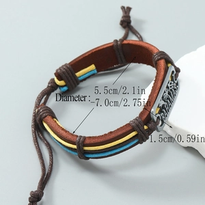 Handmade woven leather bracelet with Bahamas charm for ocean vacation style