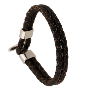 Minimalist Retro PU Leather Braided Bracelet For Men Women Unisex Double Layer Woven Hand Jewelry With Alloy Buckle