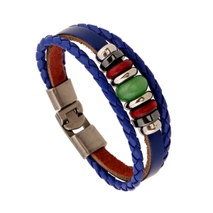 Vintage Punk Genuine Leather Braided Bracelet Multilayer Alloy Skull Butterfly Pendant Wrap Bracelet Unisex Jewelry