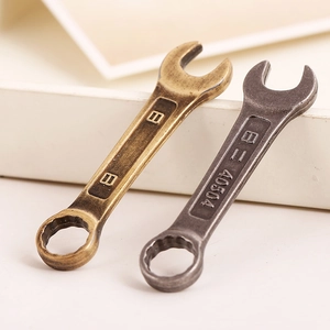 Vintage Alloy Wrench Shape Pendant Retro Industrial Style DIY Jewelry Making Findings Necklace Charm For Men Women