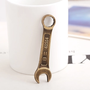 Vintage bronze wrench pendant 65mm x 16mm made of alloy with engraved numbering for DIY jewelry