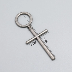 Vintage silver alloy cross pendant necklace accessory with 85mm industrial design