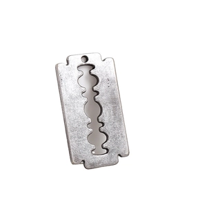 Vintage silver alloy razor blade pendant for DIY necklaces and handmade jewelry