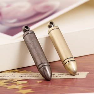 Retro Bullet Shape Alloy Pendant DIY Jewelry Making Accessories Vintage Punk Metal Charm For Necklace Bracelet Making