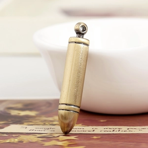 Vintage bronze bullet pendant 62mm for DIY jewelry making and necklace accessories