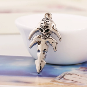 Pendentif crâne argenté de style gothique pour colliers DIY et accessoires artisanaux