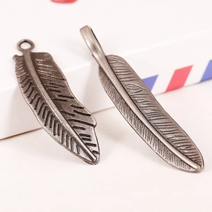 Pendentifs Plume en Alliage Vintage pour la Fabrication de Bijoux DIY Accessoires de Collier en Métal Argent Bronze Antique