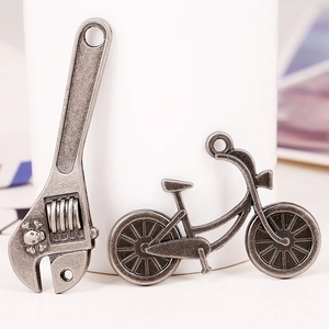 Vintage Antique Silver Bicycle Wrench Shape Skull DIY Necklace Bracelet Making Findings Punk Retro Accessory Pendant