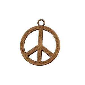 Pendentif symbole de paix rétro en alliage bronze pour création de bijoux DIY