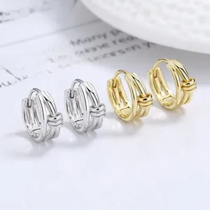 Détails de boucles d'oreilles créoles en argent 925 et plaqué or avec accents spirales