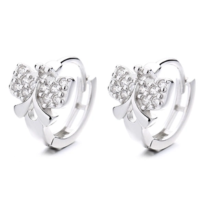 Boucles d'oreilles créoles papillon en argent 925 avec zircons scintillants
