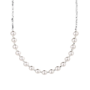 Elegante collana di perle in argento sterling 925 con catena minimalista da donna