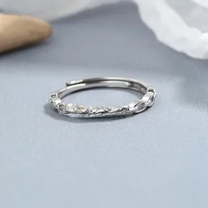 Macro detail of S925 sterling silver ring featuring a lucky engraved rectangular plate