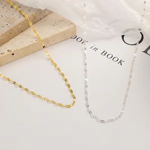 925 Sterling Silver 8-Shaped Geometric Chain Necklace For Women Shiny Minimalist Clavicle Chain Adjustable Fashion Jewelry Gift