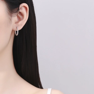 925 Silber Creolen mit Pavé-Zirkonia und Perlen für Damen im minimalistischen Stil