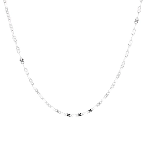 Sparkling 925 sterling silver figure-8 link clover necklace with minimalist u-shape drape