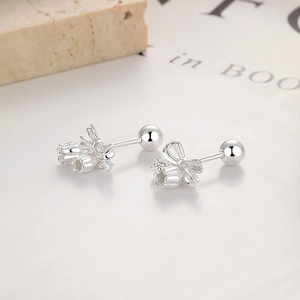 Boucles d'oreilles muguet en argent sterling 925 avec fermoir à vis pour les femmes