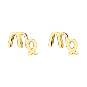 Boucles d'oreilles signe zodiaque Vierge en argent 925 plaqué or pour femme