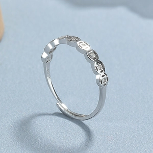 925 silver coin ring with interlocking circles, sparkling zircons, and open band design