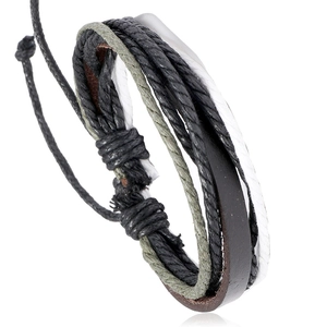 Vintage Braided Genuine Leather Bracelet For Women Men Multi-layer Hemp Rope Adjustable Retro Ethnic Style Student Jewelry Gift