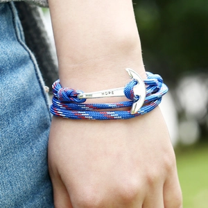 Fashionable anchor woven nautical bracelet with HOPE engraving for casual wear