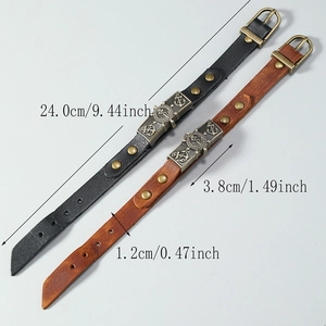Adjustable vintage leather bracelet set with anchor and rudder nautical alloy charms