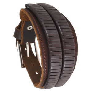 Men Retro Punk Hip Hop Cowhide Leather Bracelet Adjustable Wide Braided Bangle Rock Motorcyclist Cuff Jewelry Accessory