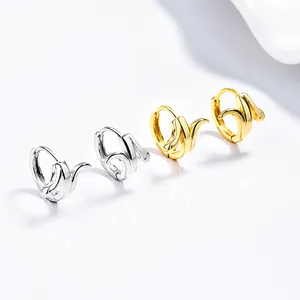 Minimalistische 925 sterling zilveren slang oorringen in gepolijst goud en zilver