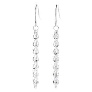 925 sterling silver phoenix tail fringe drop earrings with textured teardrop links