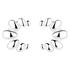 Boucles d'oreilles croissant en argent S925 avec finition miroir brillant pour femme