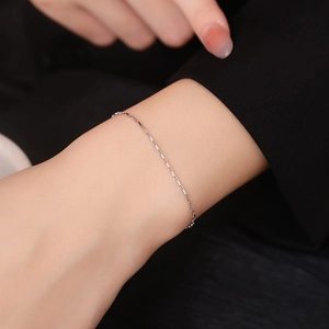 Minimalist 925 sterling silver square box chain bracelet for women on elegant wrist