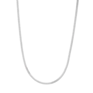 Minimalist 925 sterling silver flat snake chain necklace with high polish finish