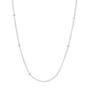 Minimalist 925 sterling silver bead chain necklace for women with elegant U-shape design