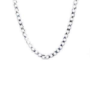 Minimalist 925 sterling silver interlocking curb chain necklace with a polished finish