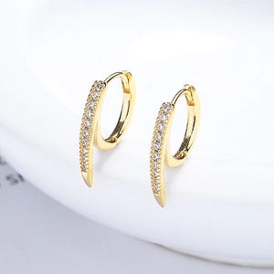 925 Sterlingsilber Stachel Niete Pave Strass Huggie Creolen Für Damen Minimalistisch Gothic Stil Mode Schmuck