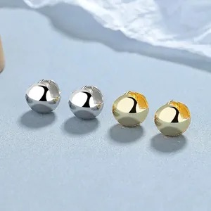 Boucles d'Oreilles Créoles Boule en Argent Sterling 925 pour Femmes Boucles d'Oreilles Huggie Sphère Ronde Polie Minimaliste Bijoux
