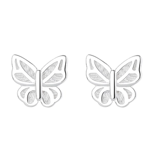 Elegante Schmetterlings-Ohrstecker aus 925er Sterlingsilber mit feiner Flügelgravur