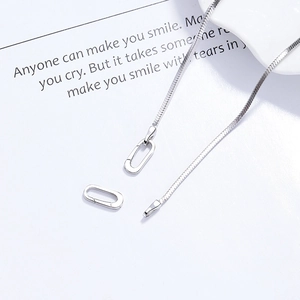 Sleek 925 sterling silver snake chain necklace with high-polish oval lobster clasps